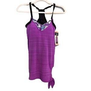 Zeroxposur Womens 2 Piece Swimsuit Tankini Swimwear‎ Haze Small MSRP $94 FLAW